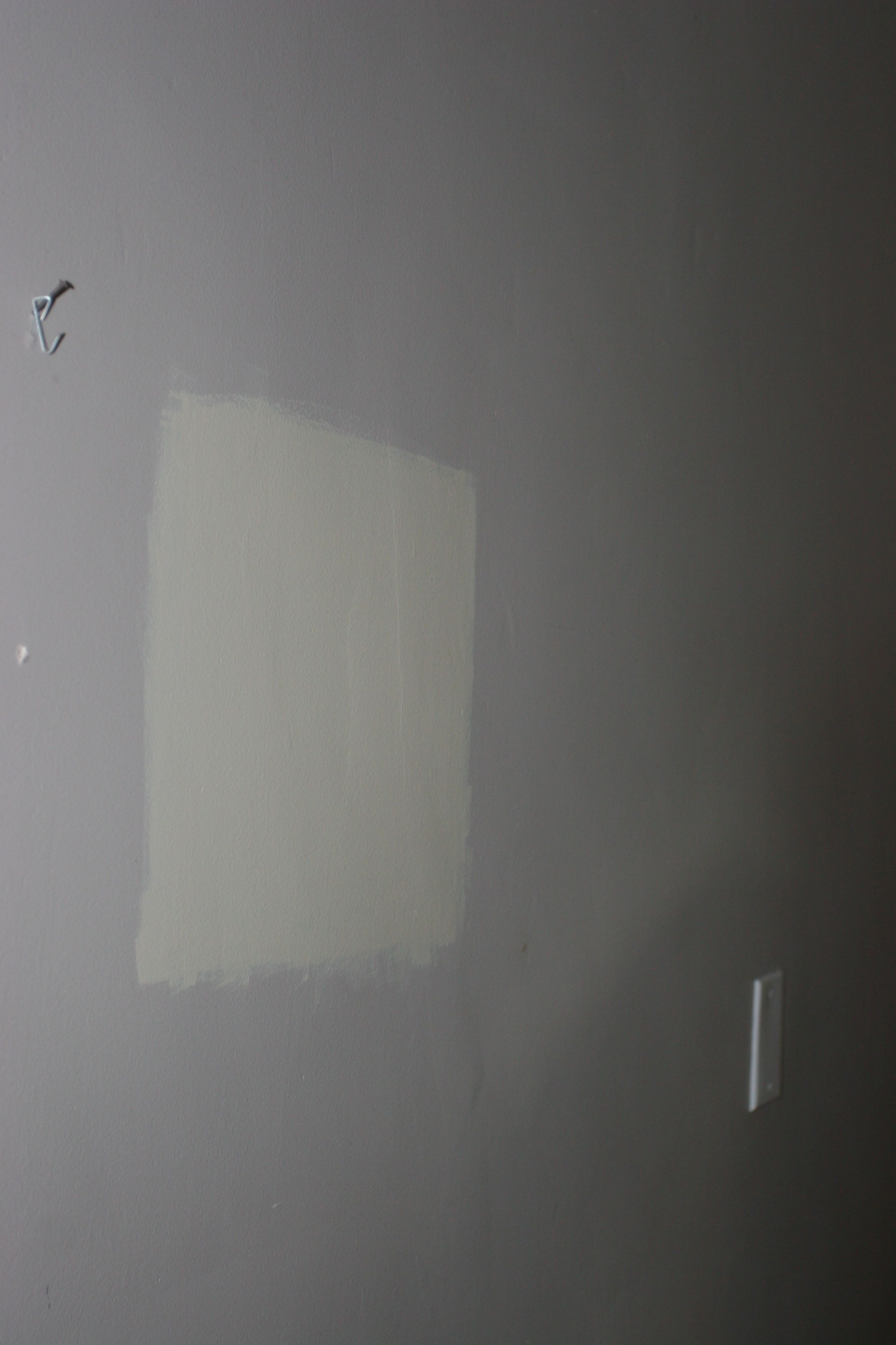 Preview paint sample for the master bath and bedroom: Benjamin Moore Aura in Hush.
