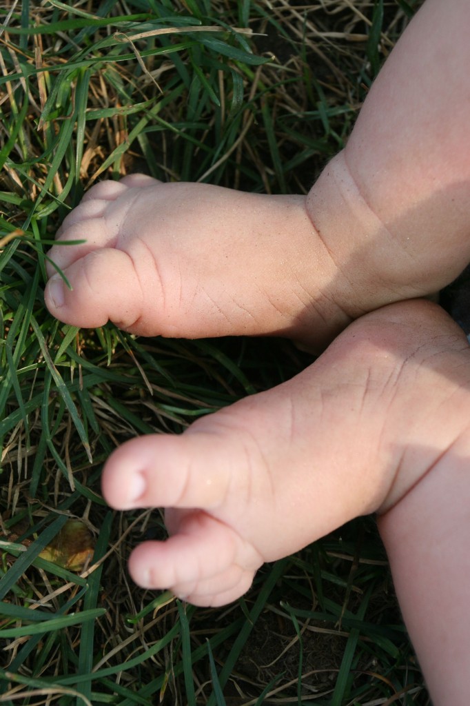 Beauty shot! Baby feet! Dave and Abbie had Eli just before the project began. Like, two weeks before.