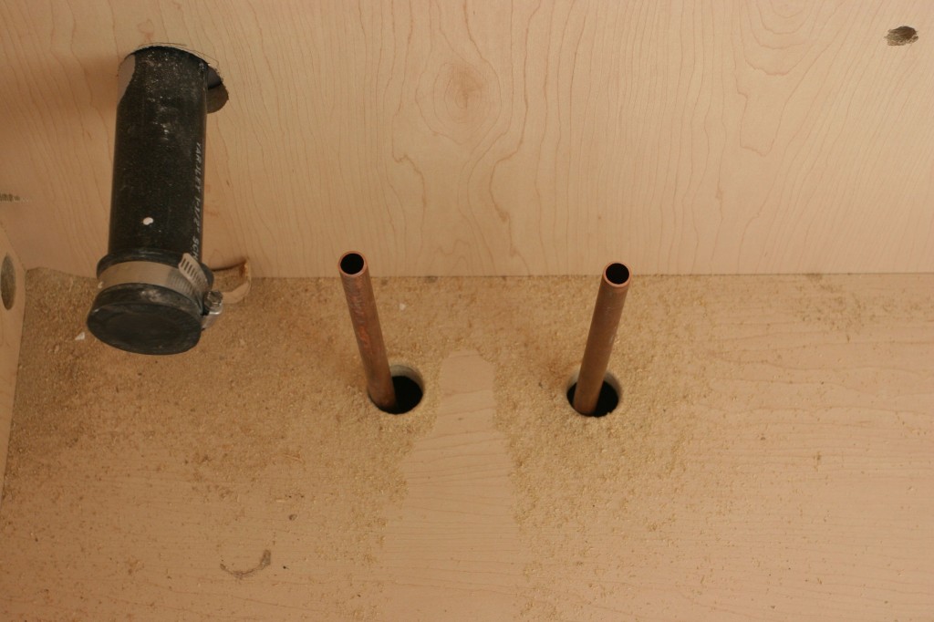 Plumbing for underneath the sink. The end is near, but in a good way!