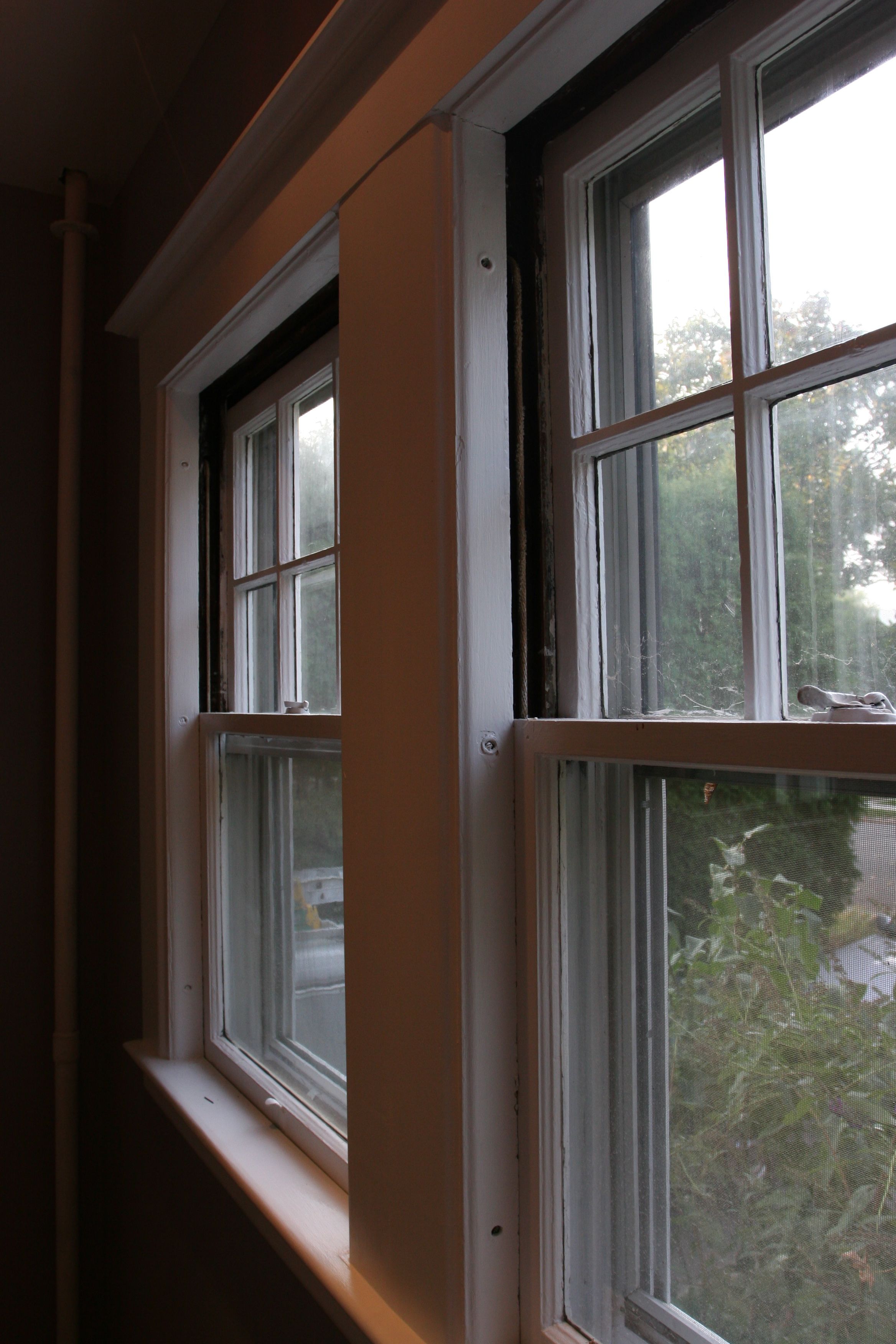 The window as it should have been. The trim from the old kitchen has been exorcised from the house.