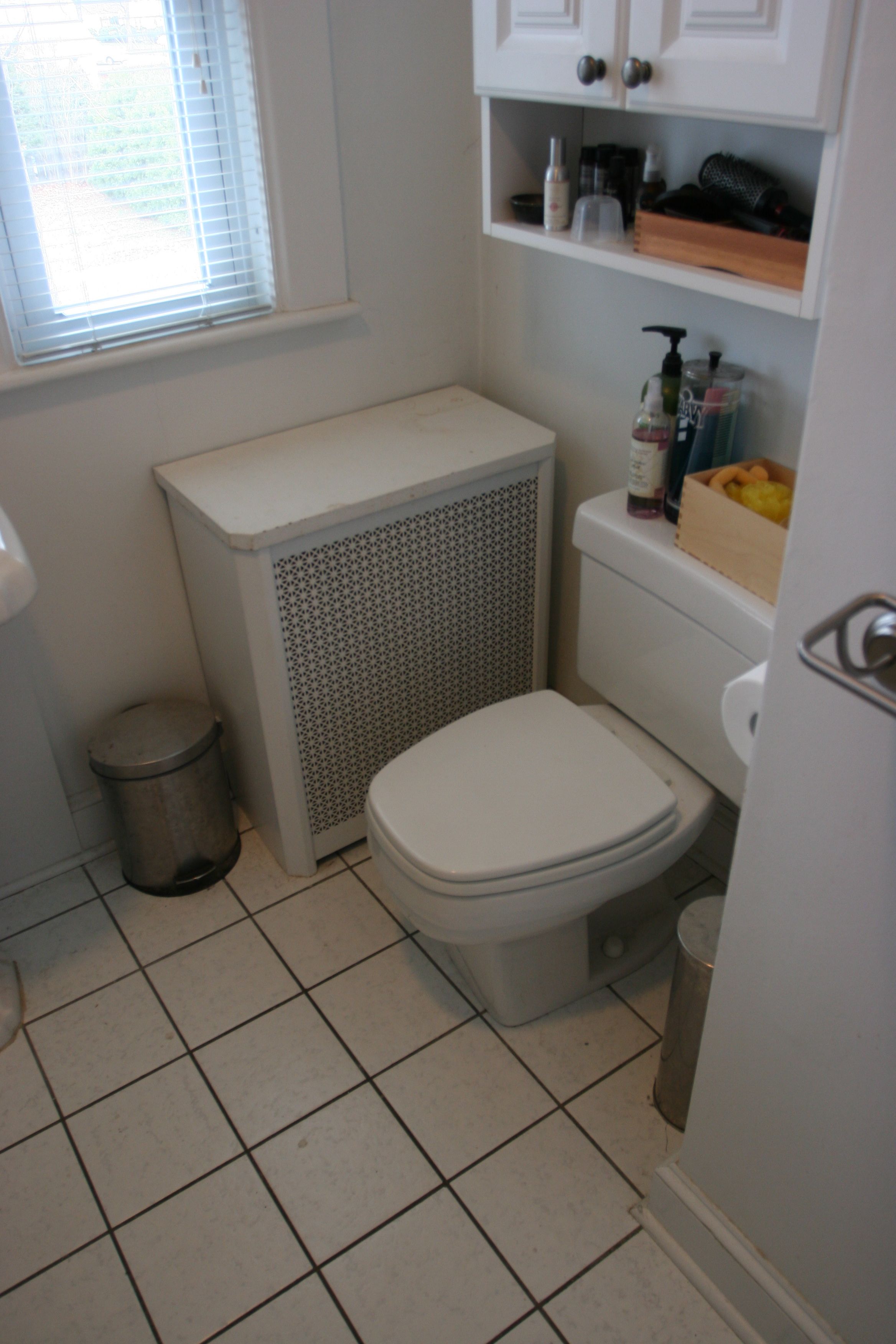 Weird, clunky toilet with squared off seat (which is impossible to replace!)... say your good-byes.