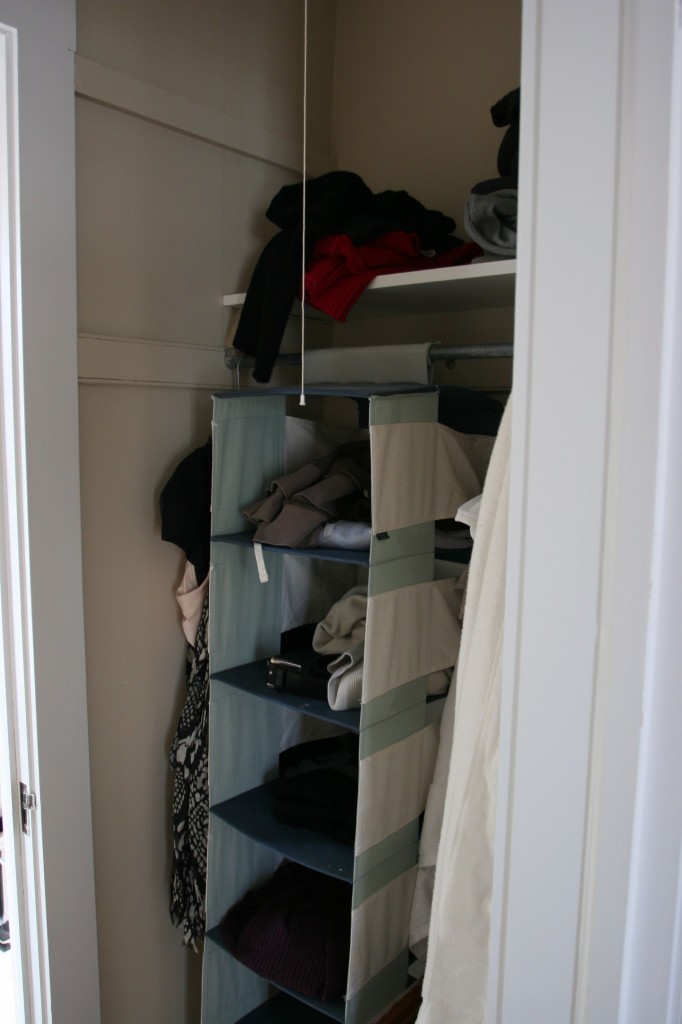 This is our current only closet in the master.
