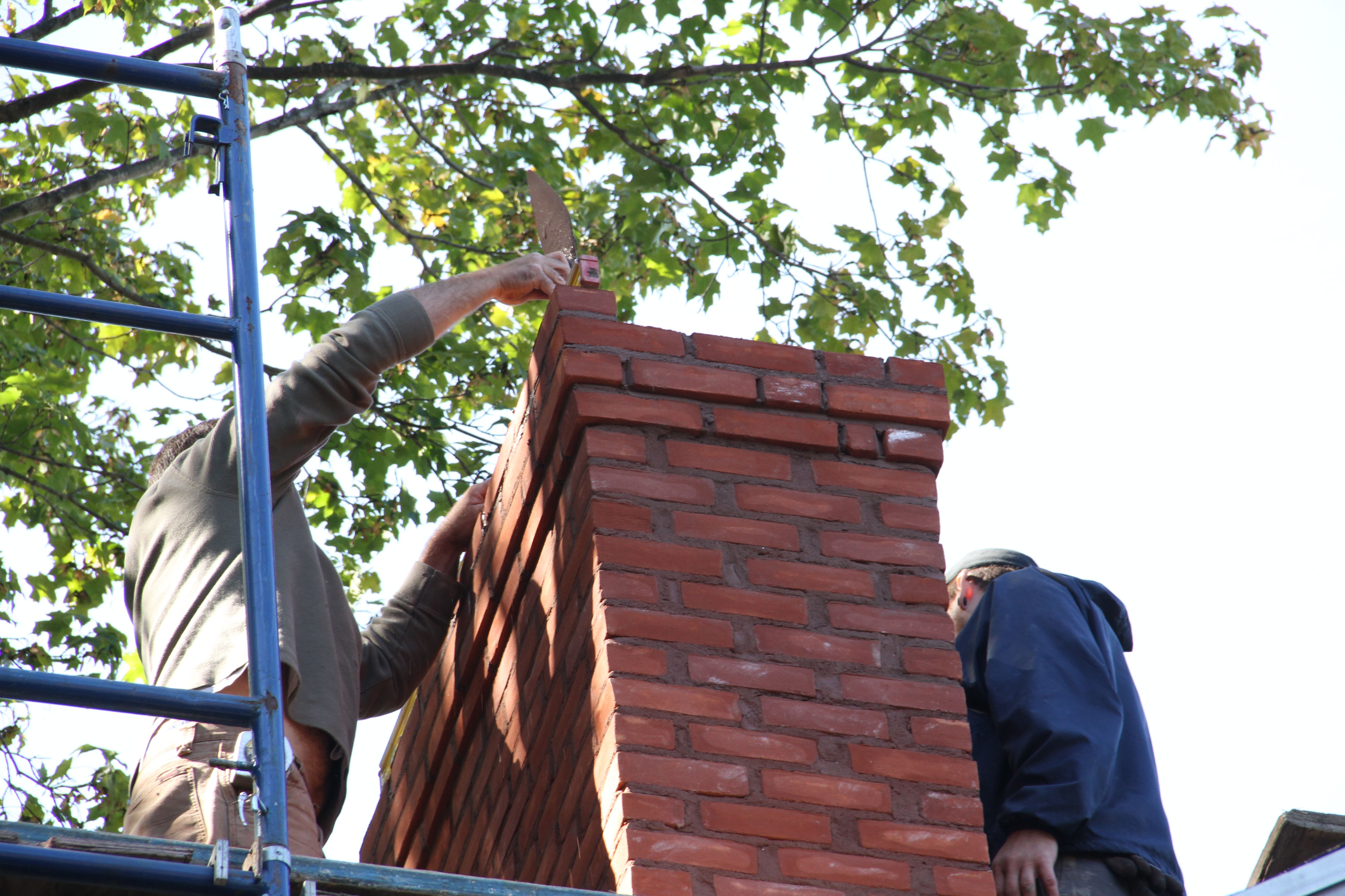 I actually only got to witness them installing the last course of bricks. They moved fast!