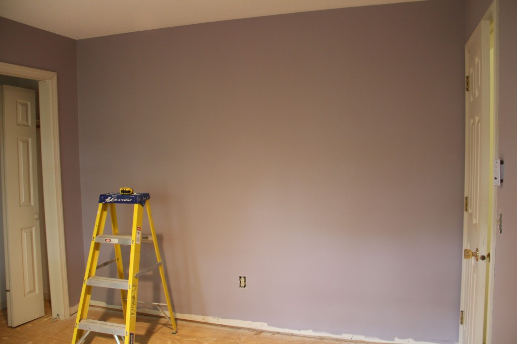 Mom's bedroom color: Sanctuary, before stencil. (All colors are Benjamin Moore, Aura, in case you're inspired.)