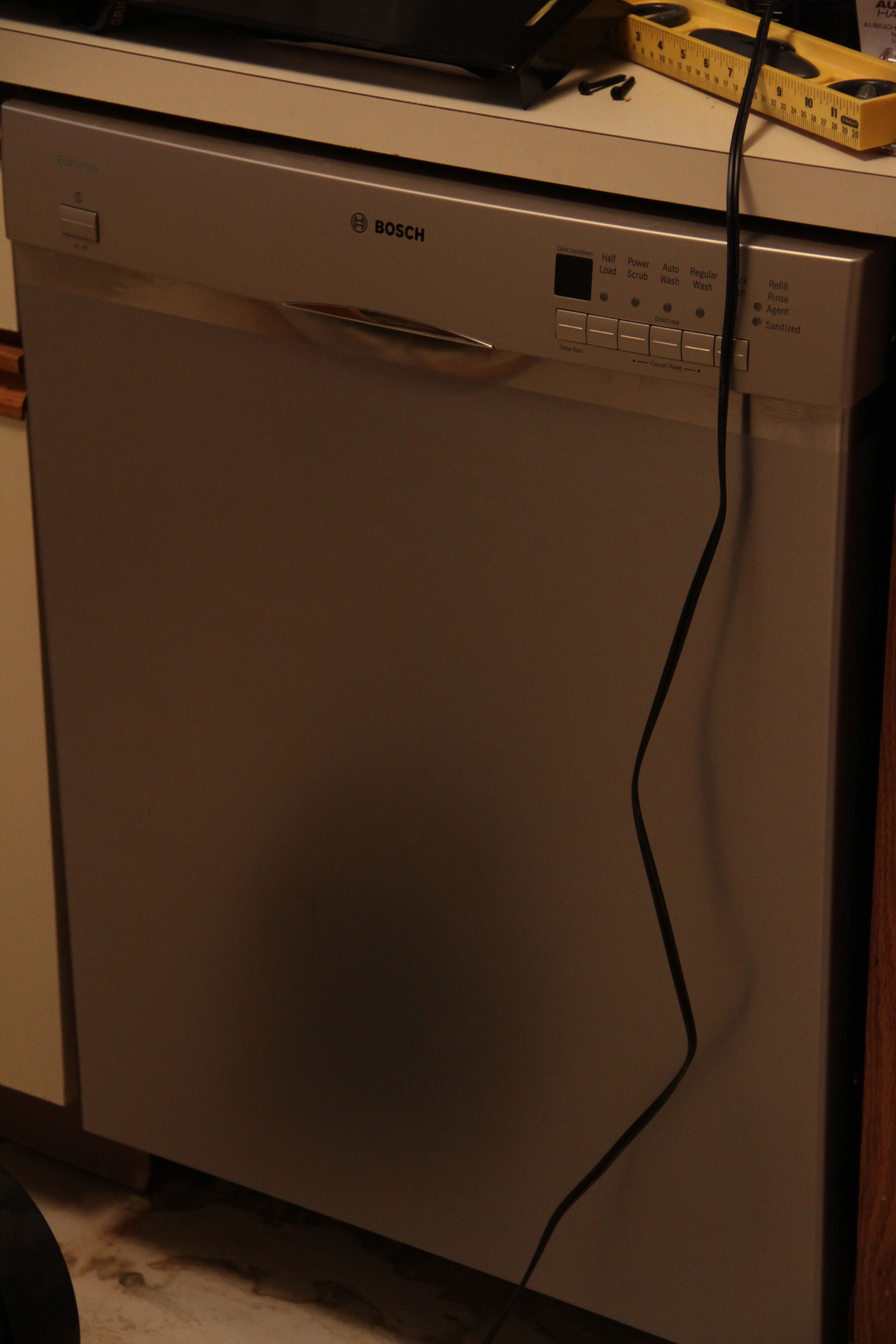 Jeff installed the dishwasher. I think this is the third or fourth one he's done. He's quite versatile.