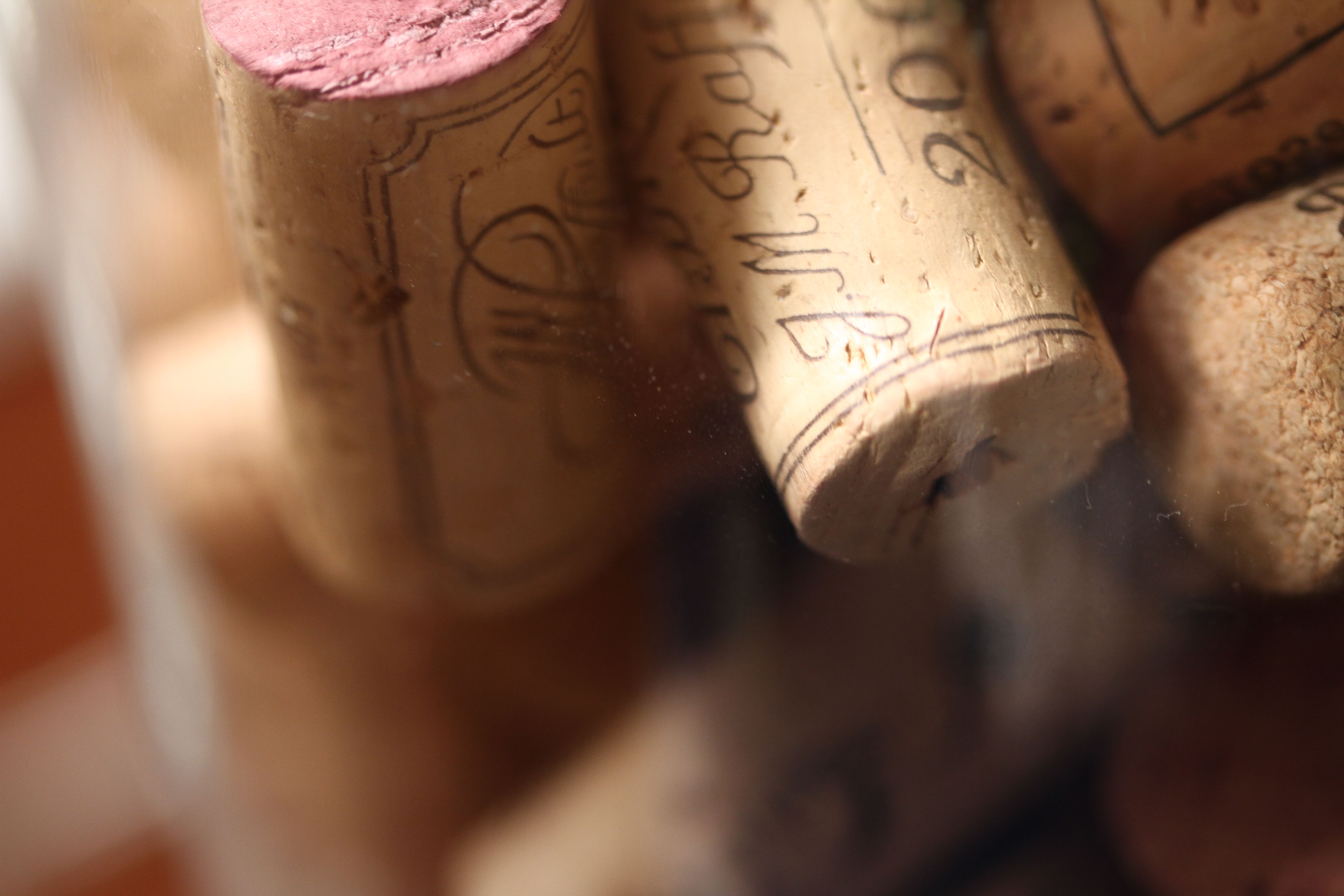 Beauty shot: corks, up close and personal. I wanted to add some blonde color, and some texture and these sentimental and innately beautiful corks seemed to fit the bill.