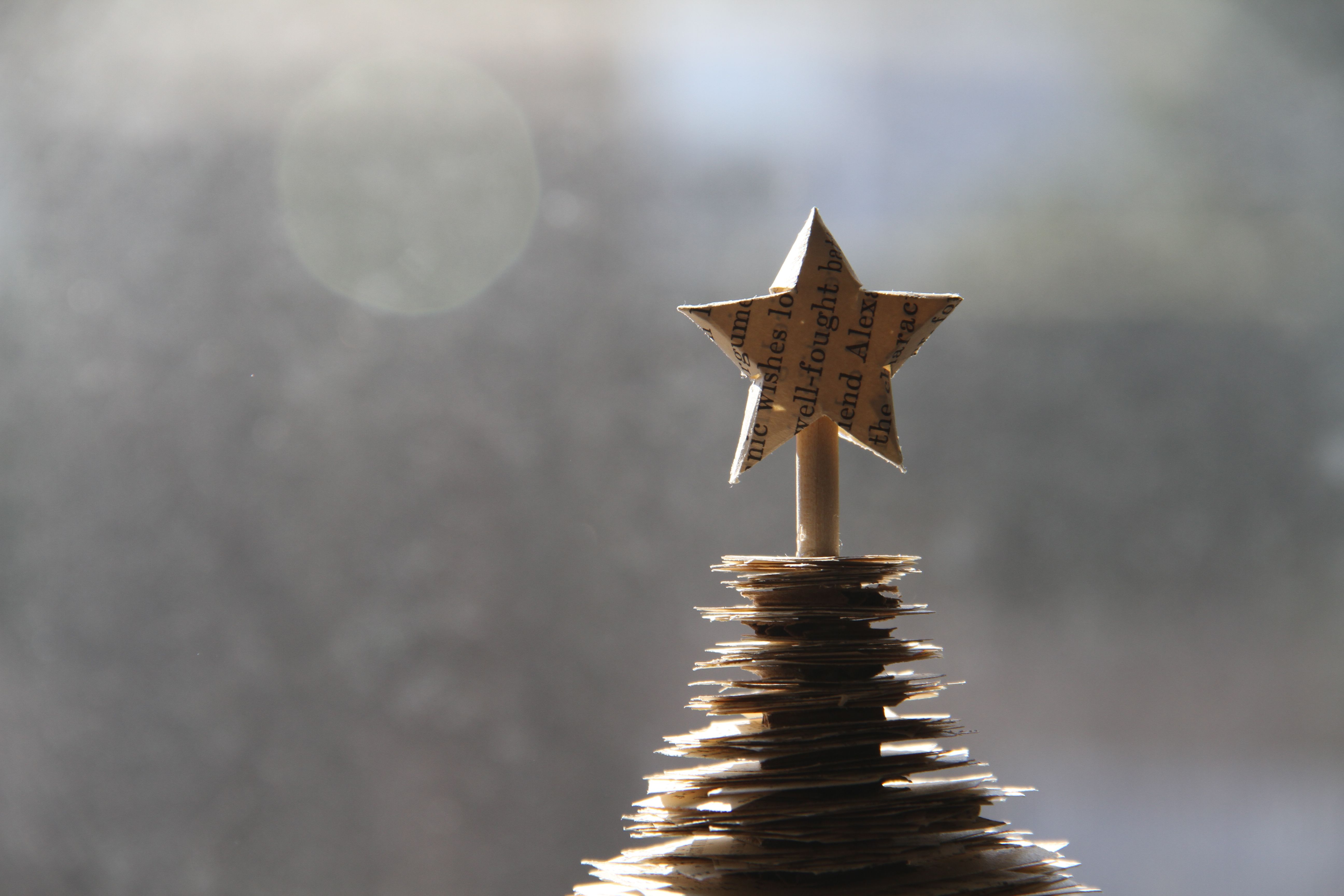 I also made a teeny, tiny star for my tree. Actually, I made this one before the big one. Just making it again once was enough to make me want to recreate my childhood idea with more skilled, adult hands.