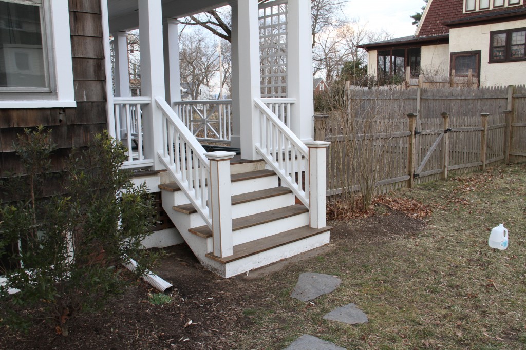 AFTER: Porch stairs, stately and open. I love them, again.