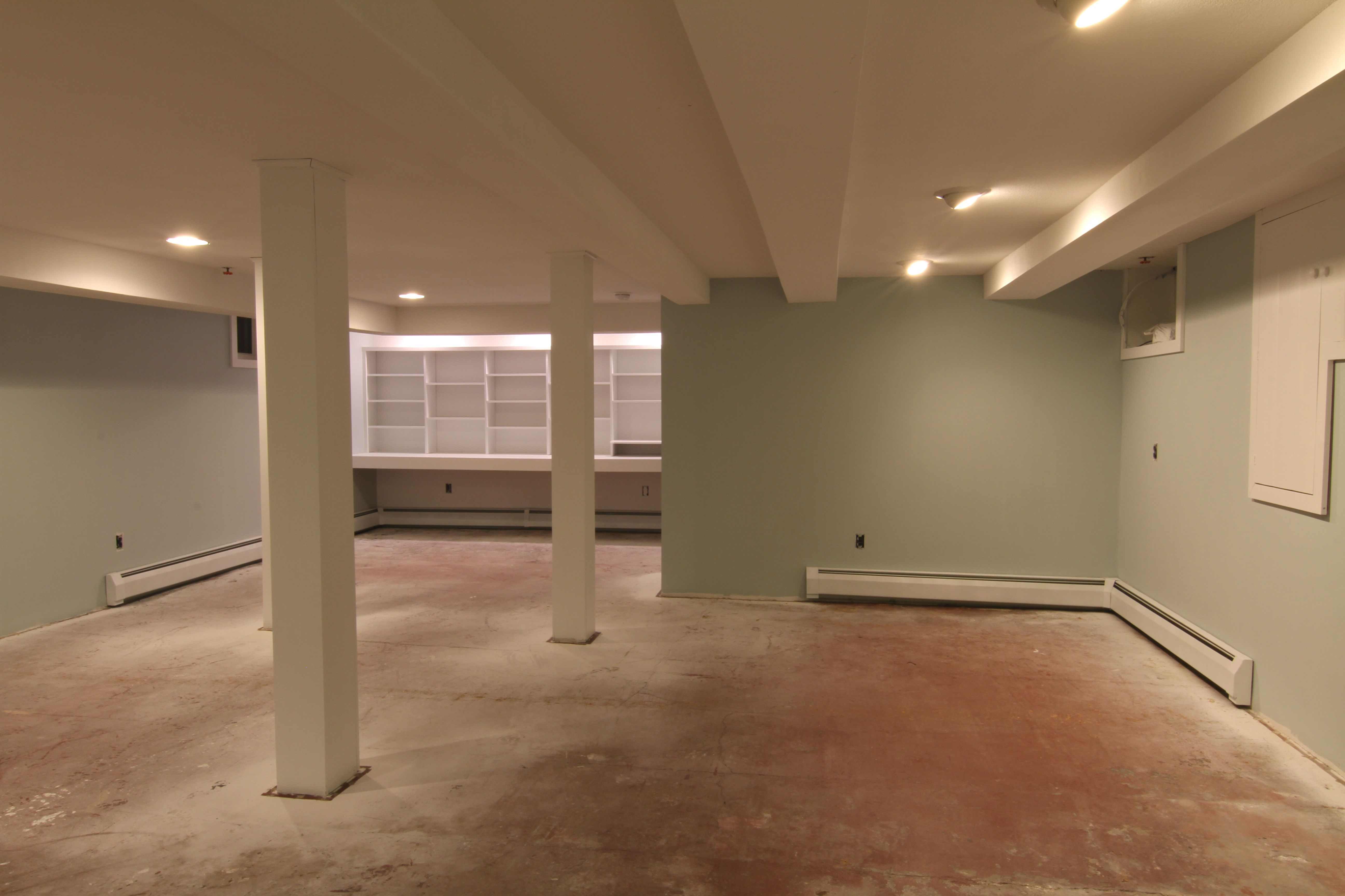 DURING: Even with the painted concrete floor, the space was beginning to settle into someplace delightful.