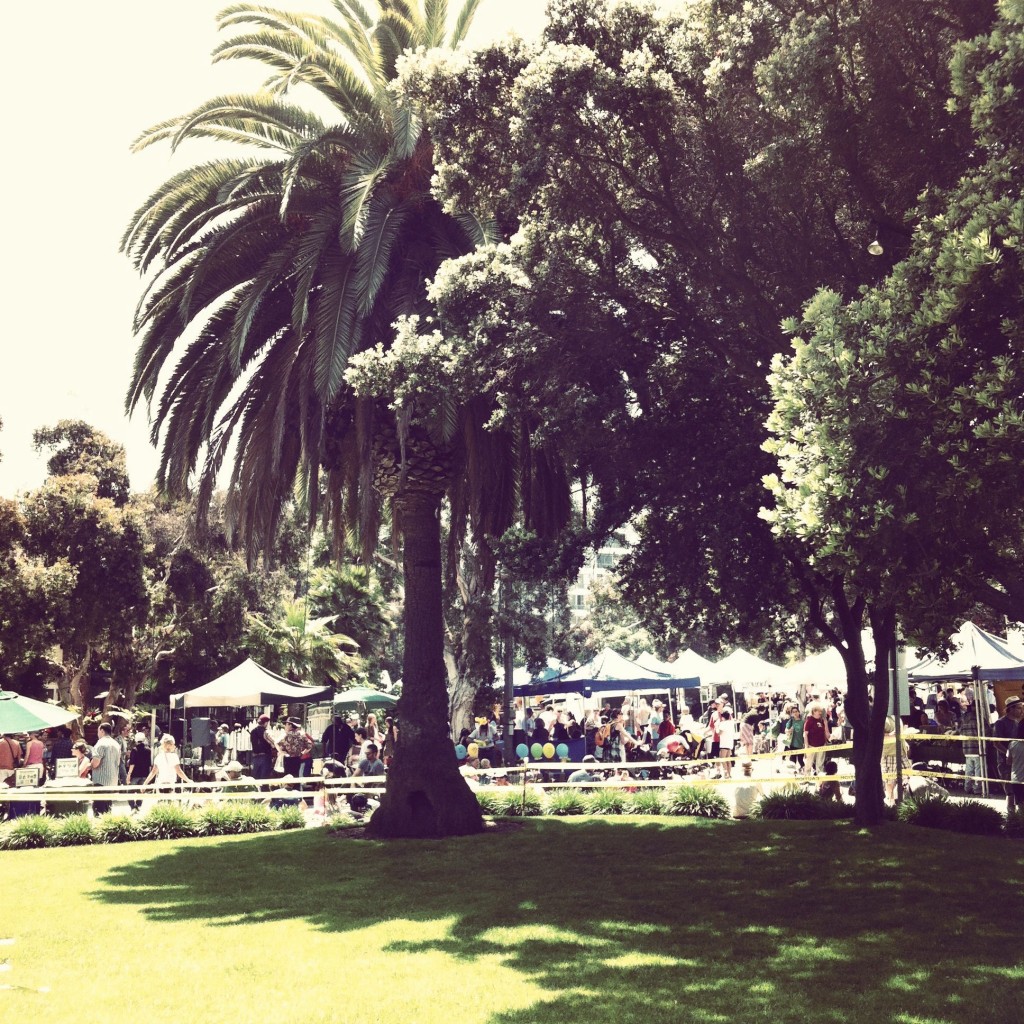 Palm trees are everywhere (not native, though), and these squat, shade-providing beauties made the Farmer's Market in Santa Monica that much more memorable.