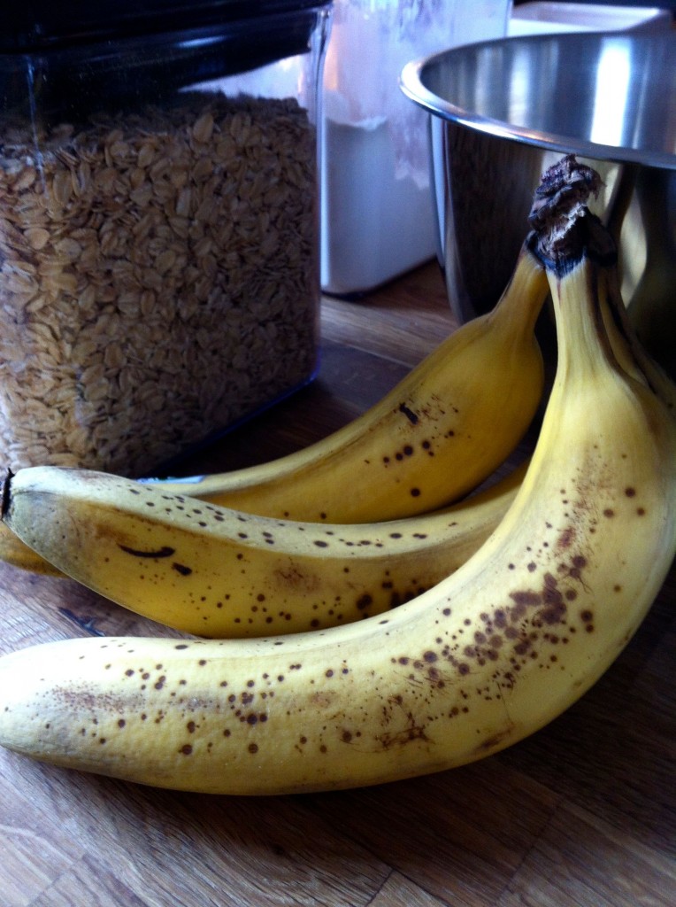 Overripe bananas + too many oats = I'm glad I'm baking because it's crazy cold out!