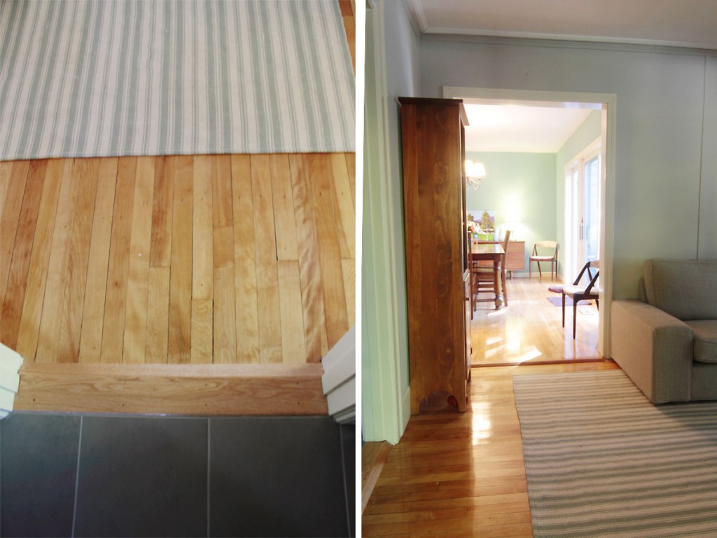 Details: The mudroom/hallway as it transitions into the game room; the game room looking into the dining room (which is where the 'new' addition begins).